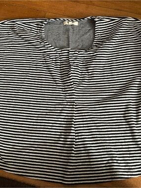Madewell Black and White Striped Crop Top size medium